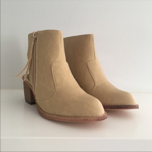 Michael Antonio Shoes - Open Back Tassel Heeled Boho Bootie Boot